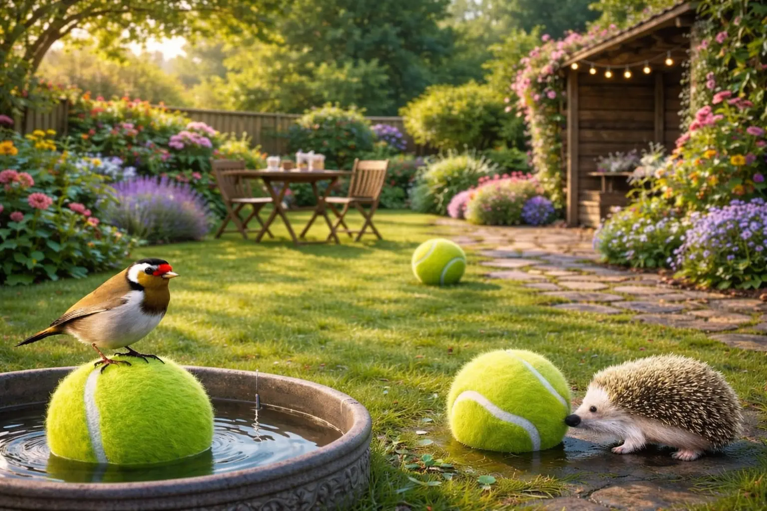 Tennisbälle im Garten: Der ungewöhnlich geniale Wintertrick zum Schutz von Vögeln und Igeln